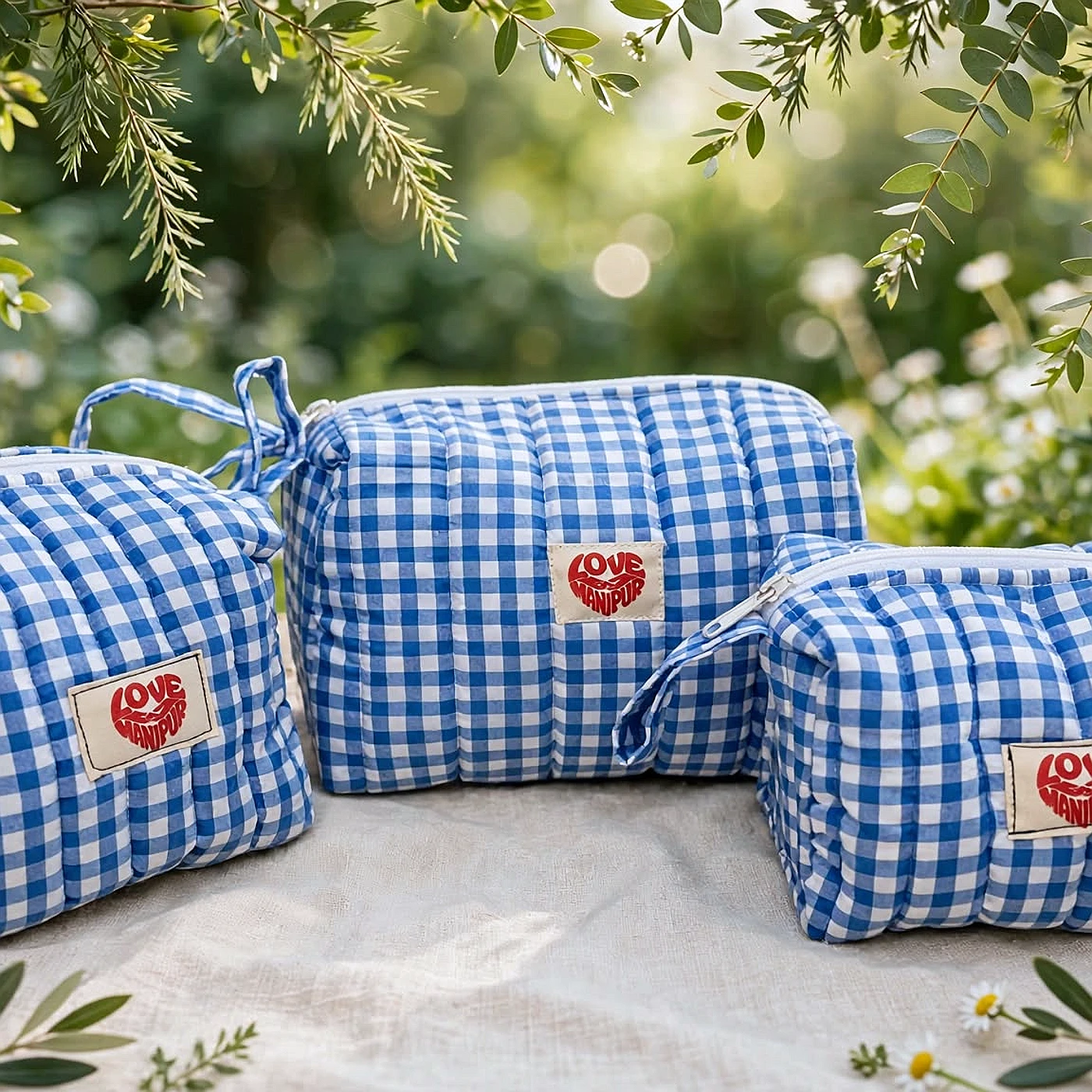 Blue Travel Pouch 3 in 1 — from Manipur, North East India