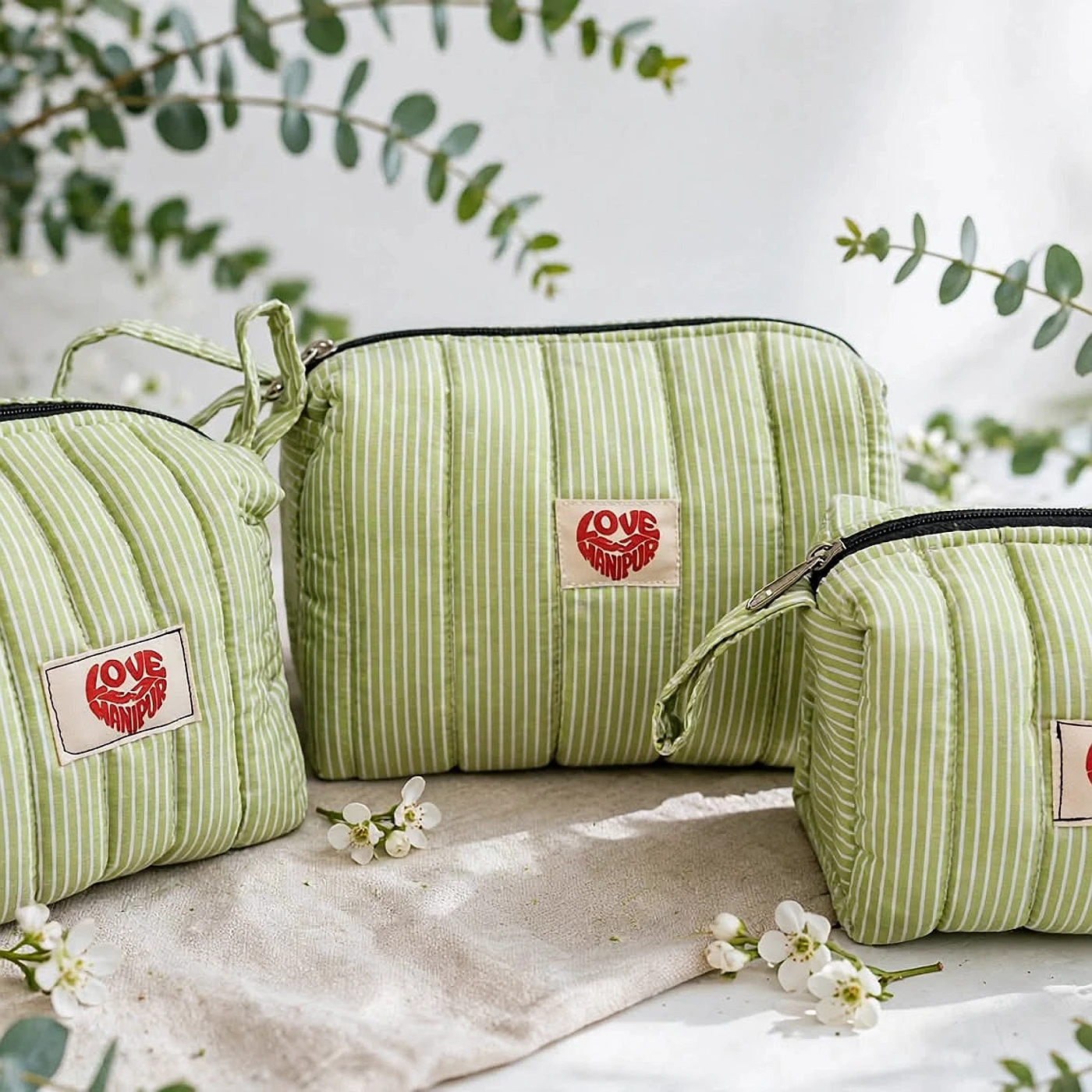 Green Travel Pouch 3 in 1 — from Manipur, North East India