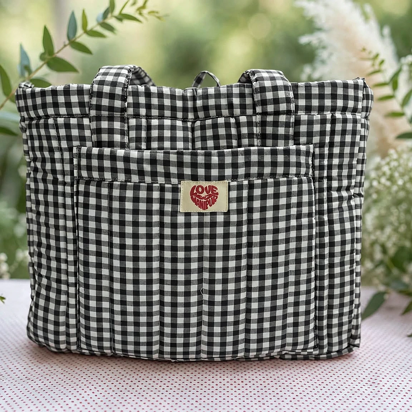 BLACK EXTRA LARGE MULTIPURPOSE TOTE BAG — from Manipur, North East India