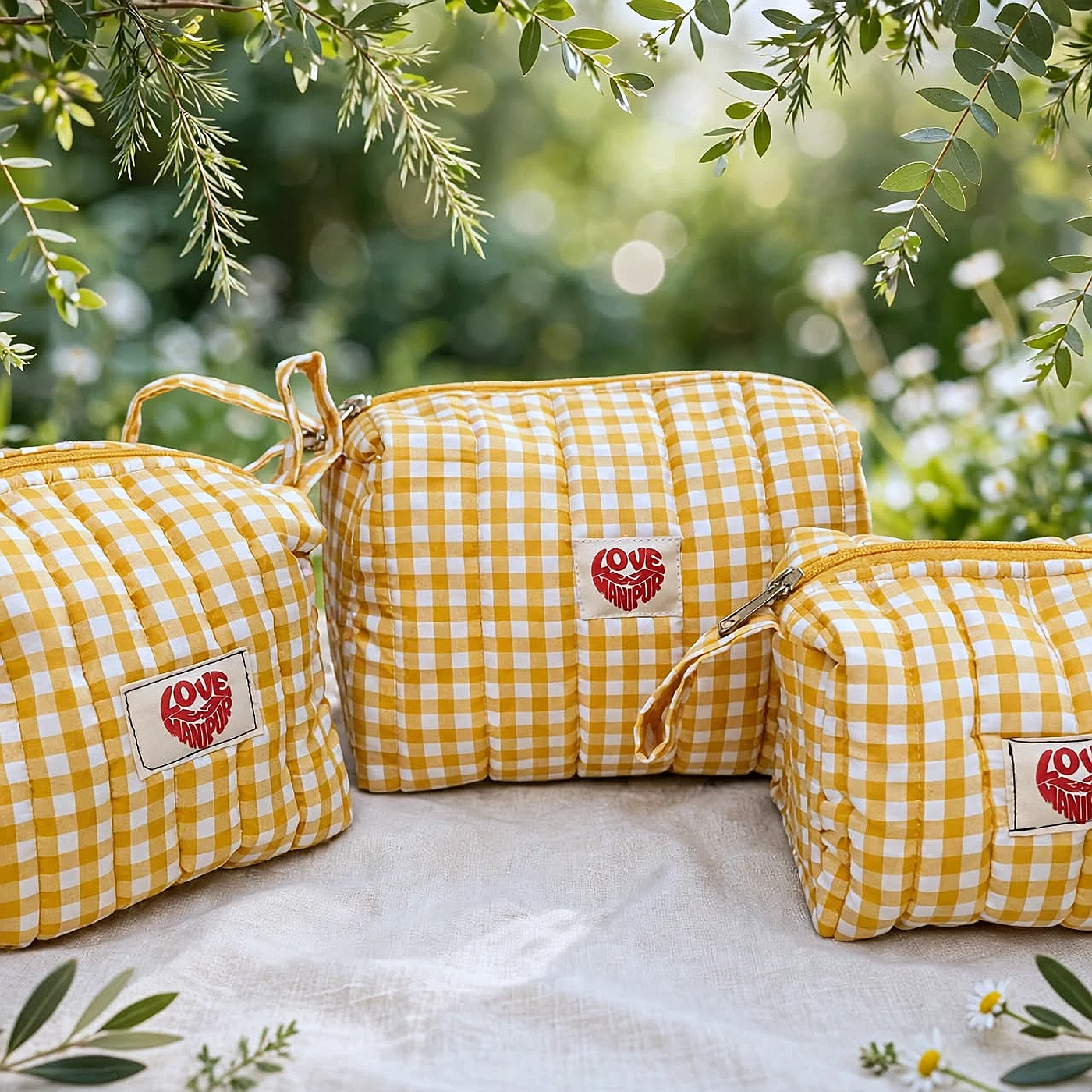 Yellow Travel Pouch 3 in 1 — from Manipur, North East India