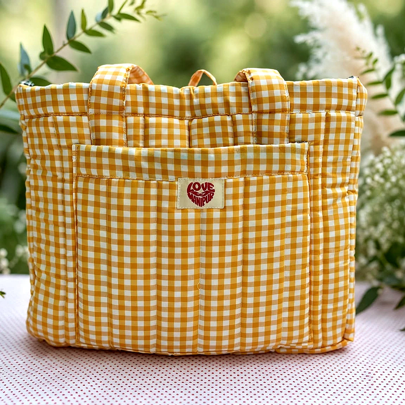 YELLOW EXTRA LARGE MULTI PURPOSE TOTE BAG — from Manipur, North East India