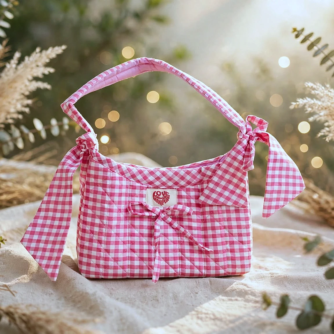 PINK SHOULDER BAG — from Manipur, North East India