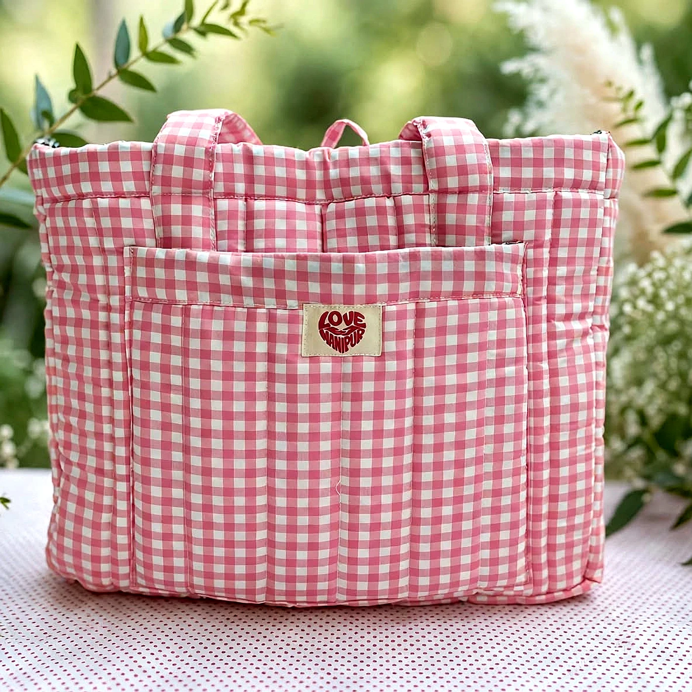PINK EXTRA LARGE MULTIPURPOSE TOTE BAG — from Manipur, North East India