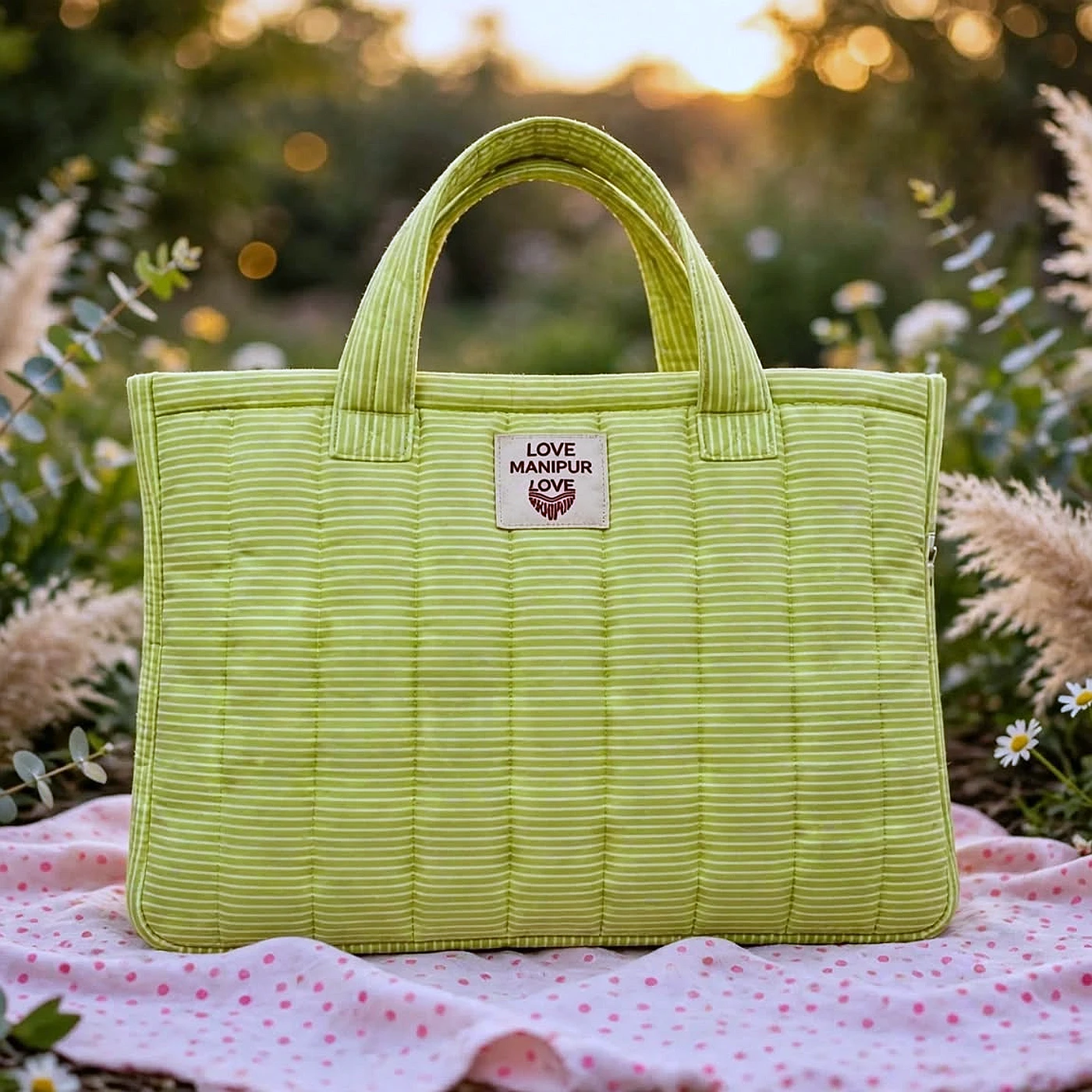 Green Laptop Bag — from Manipur, North East India