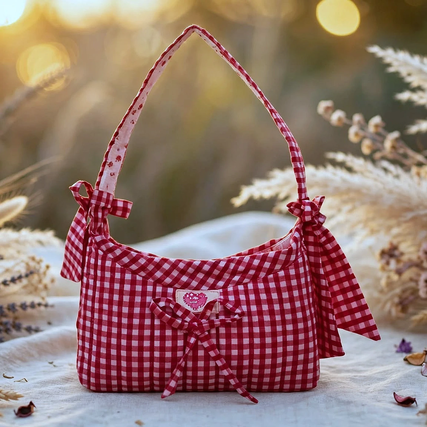 RED SHOULDER BAG — from Manipur, North East India