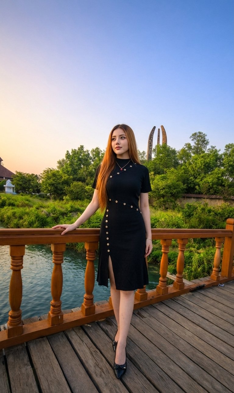 High Neck Black Dress — handmade in Manipur, North East India