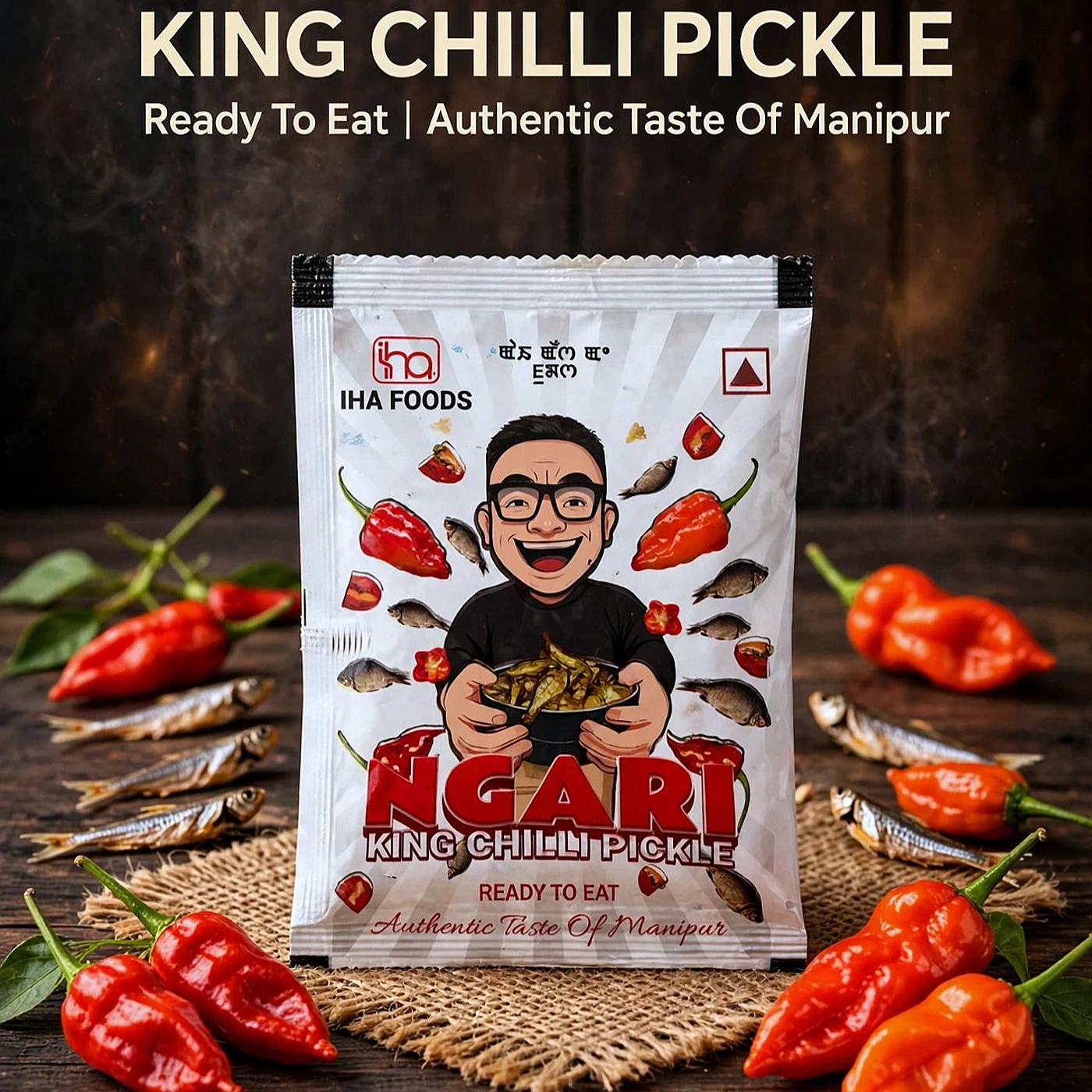 Naochis Fermented Fish and King chilli Sachet. (Pack of 10) — from Manipur, North East India