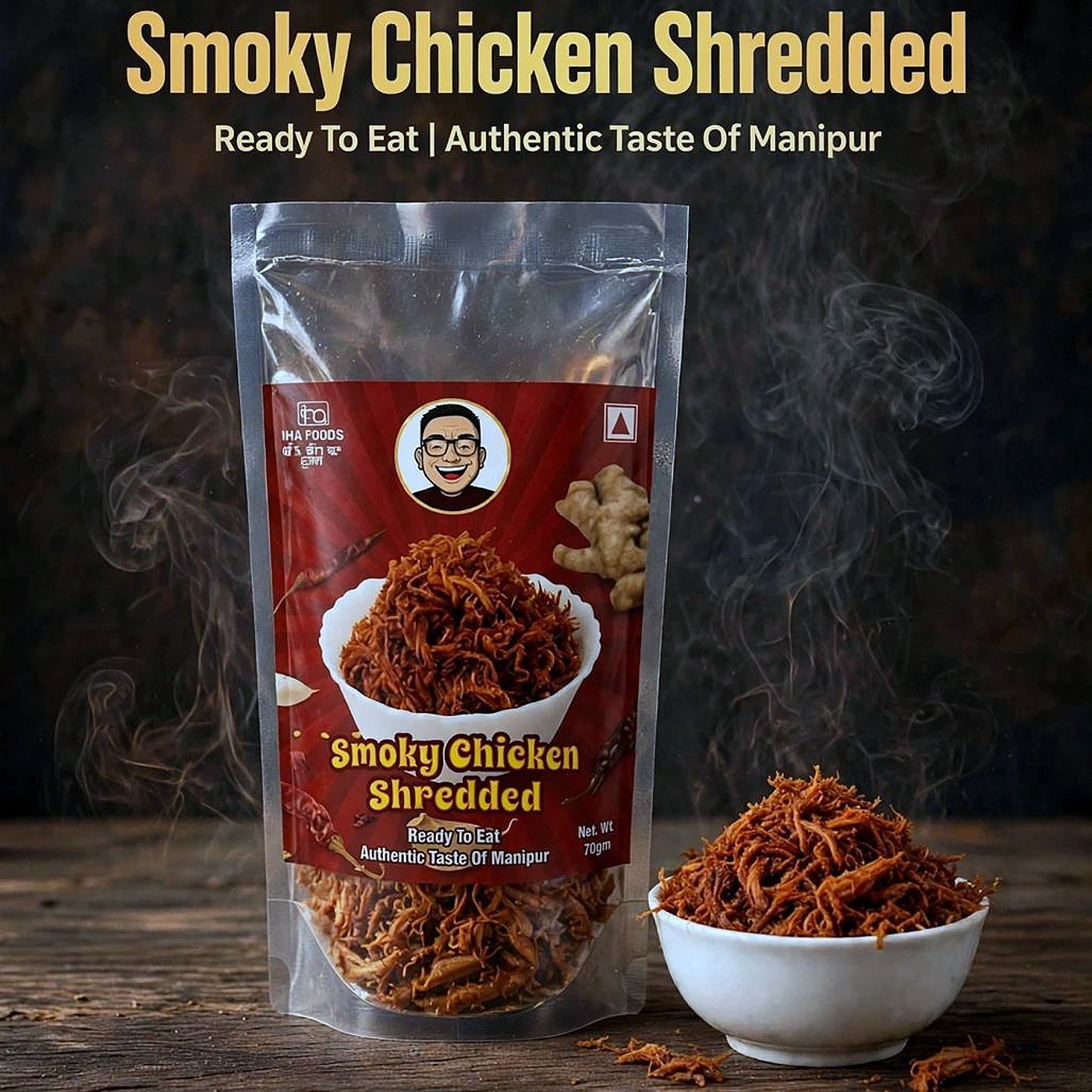 Naochis Smoky Chicken Shredded — from Manipur, North East India