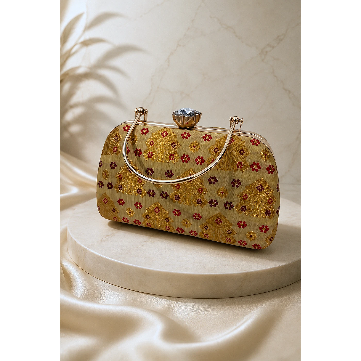Paat Muga Mekhela Clutch - By ARO Studio — handmade in Assam, North East India