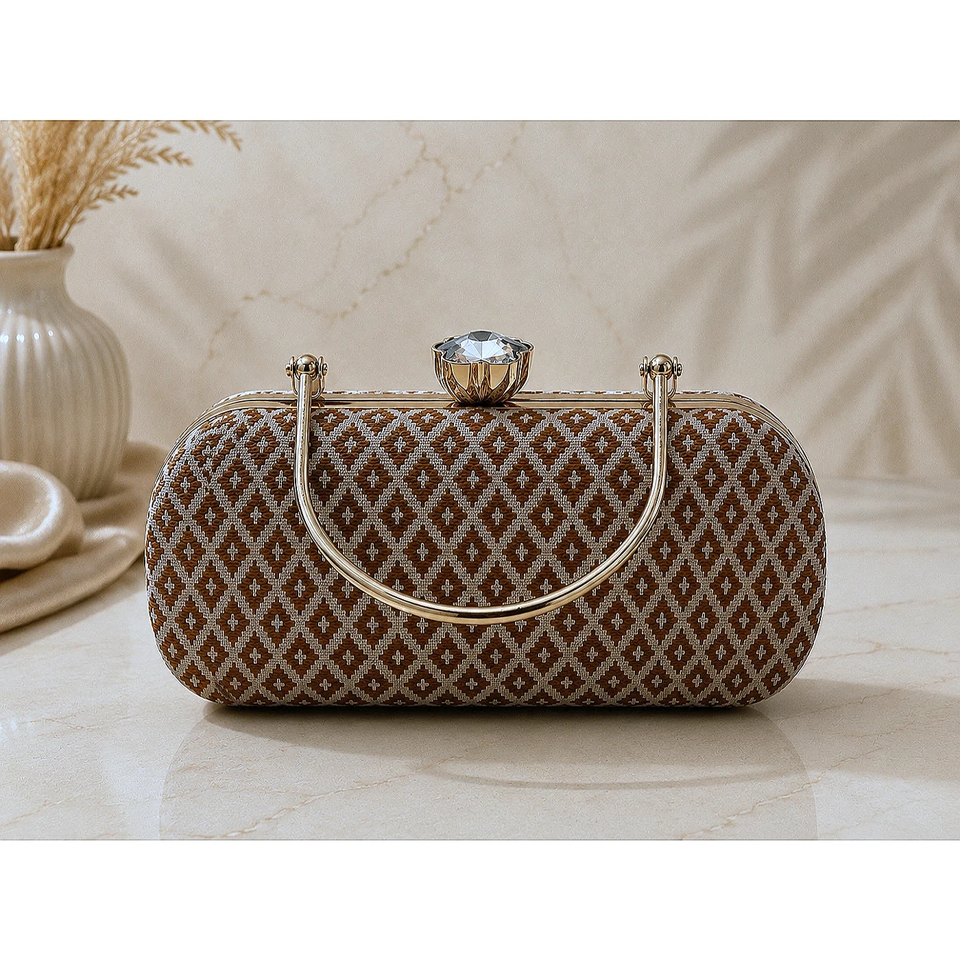 Brown Mekheka Clutch Bag - By ARO Studio — from Assam, North East India