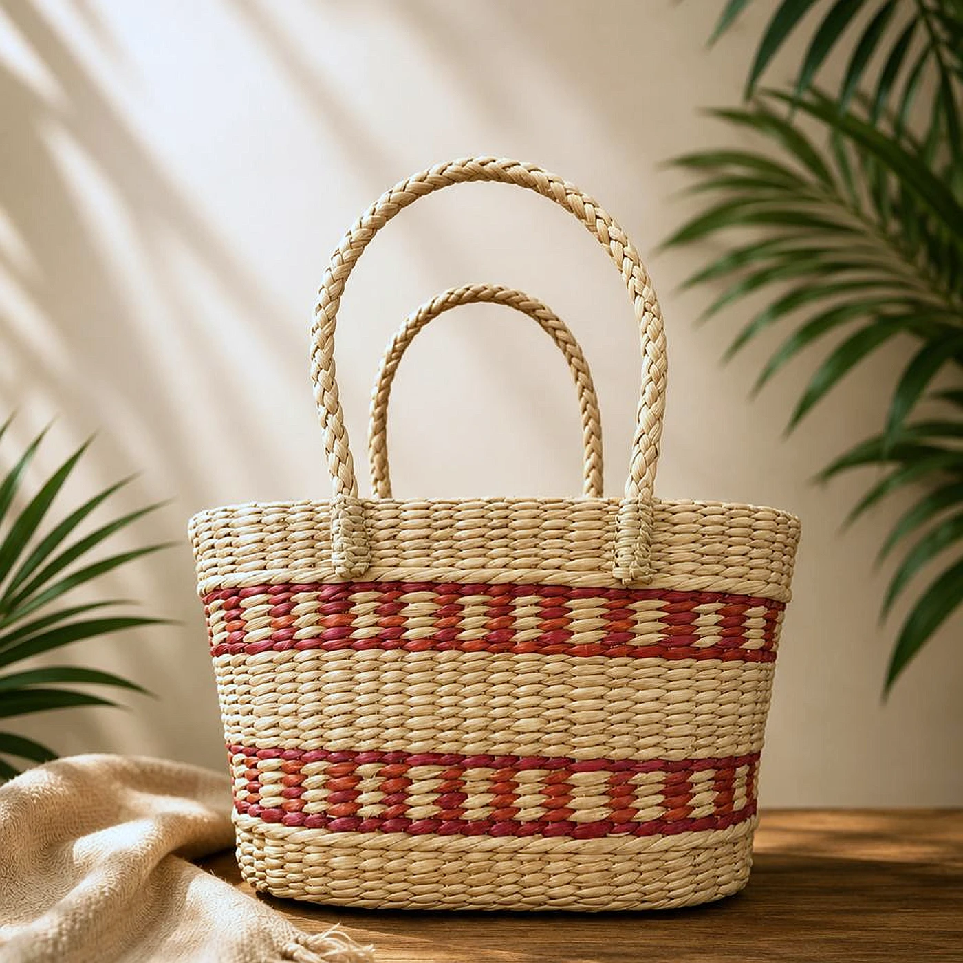 Kouna Basket with colour Straps — from Manipur, North East India